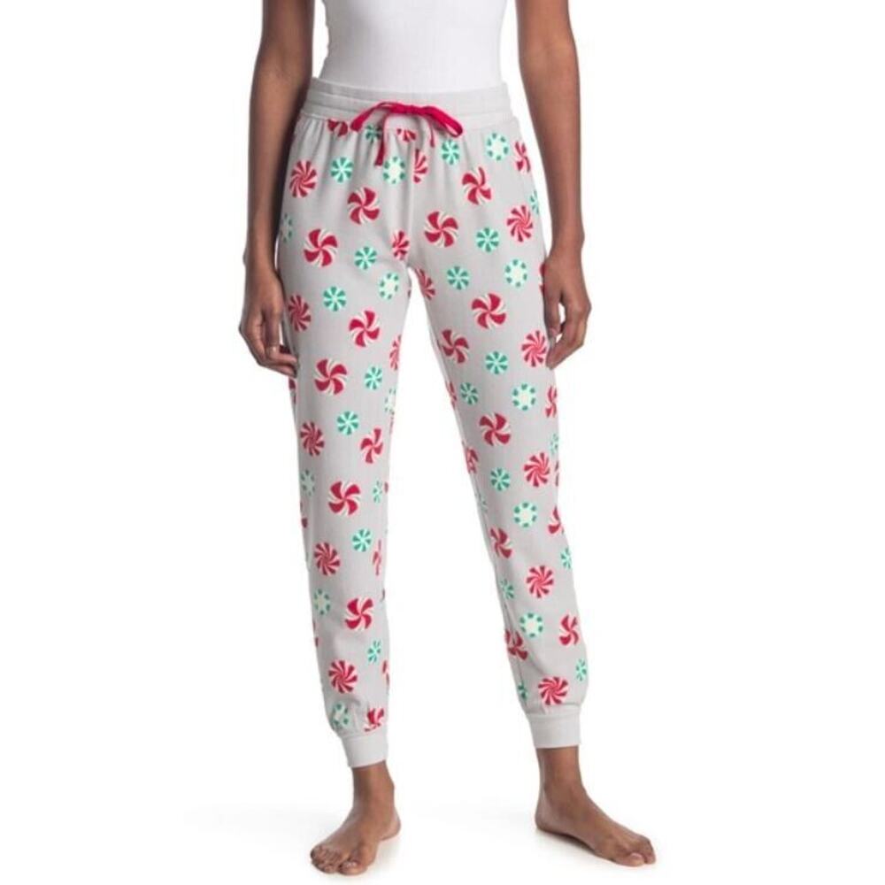 Free Press Women's Waffle Microfleece Pajama‎ Pants Peppermint Candy Medium $19